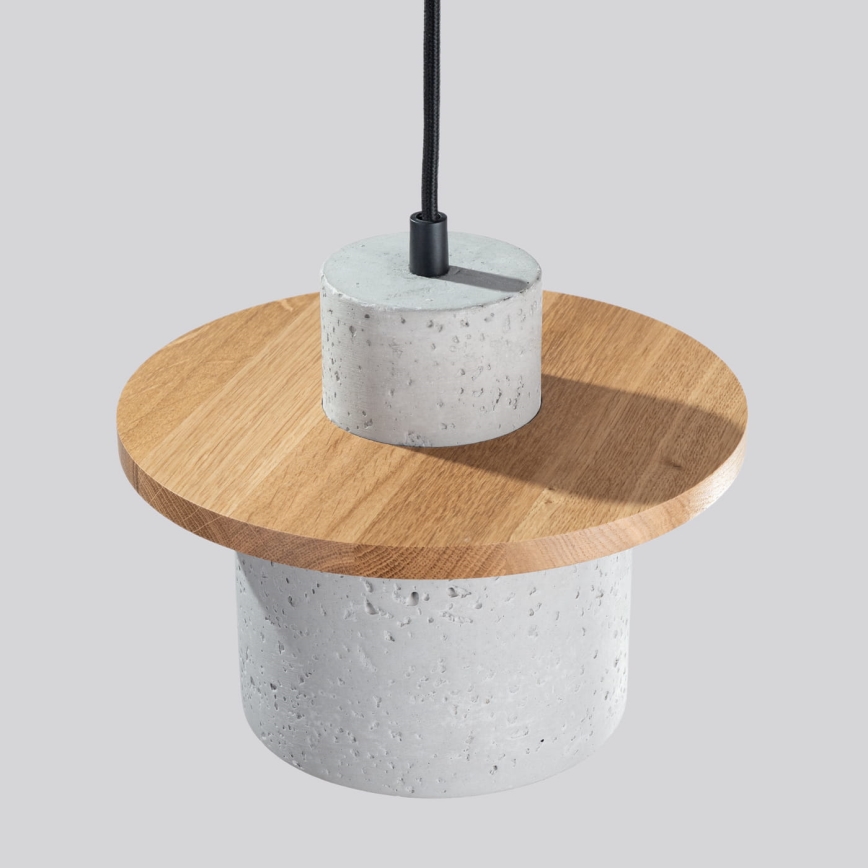 Lampă suspendată pe cablu MAB 1xE27/15W/230V Ø 22 cm beton/gri