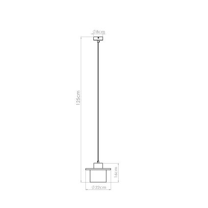 Lampă suspendată pe cablu MAB 1xE27/15W/230V Ø 22 cm beton/gri