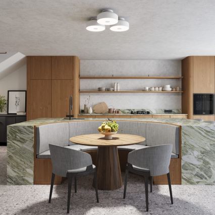 Plafonieră OMIQ 4xE27/15W/230V Ø 30 cm albă