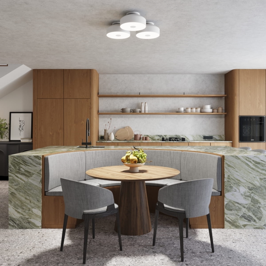 Plafonieră OMIQ 4xE27/15W/230V Ø 30 cm albă