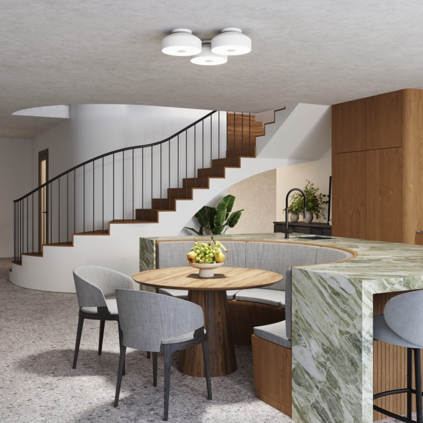 Plafonieră OMIQ 4xE27/15W/230V Ø 30 cm albă