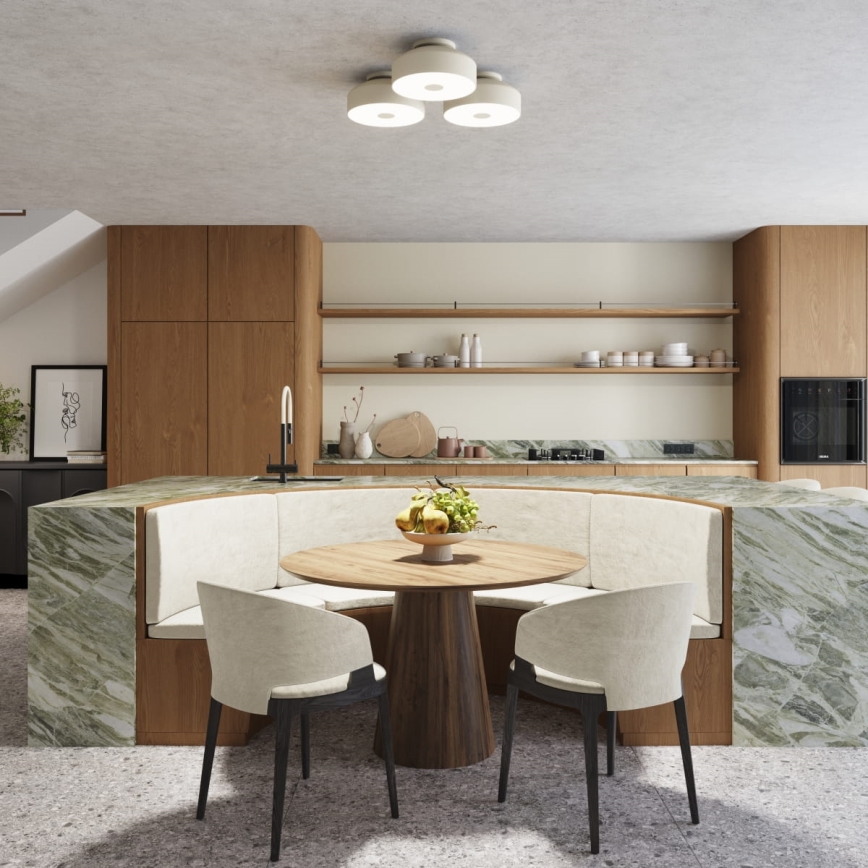 Plafonieră OMIQ 4xE27/15W/230V Ø 30 cm crem