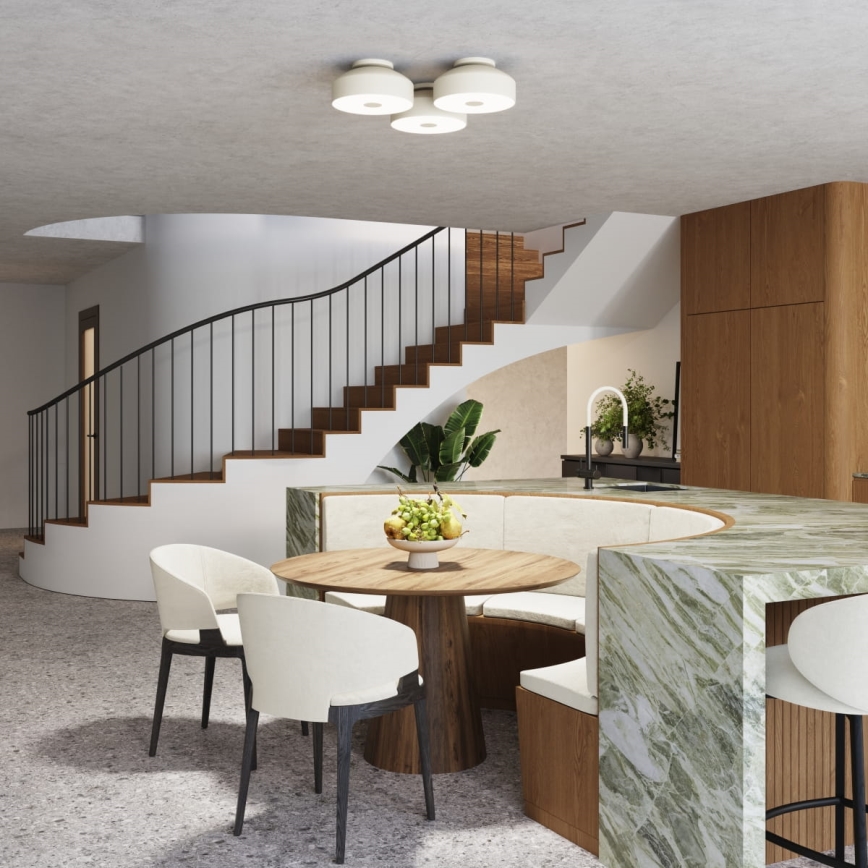 Plafonieră OMIQ 4xE27/15W/230V Ø 30 cm crem