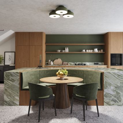 Plafonieră OMIQ 4xE27/15W/230V, Ø 30 cm, verde