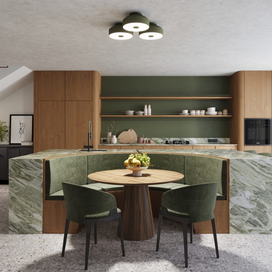 Plafonieră OMIQ 4xE27/15W/230V, Ø 30 cm, verde