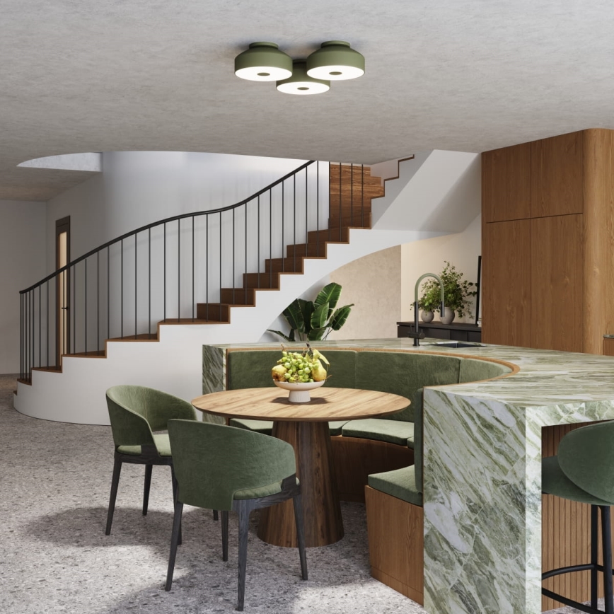 Plafonieră OMIQ 4xE27/15W/230V, Ø 30 cm, verde