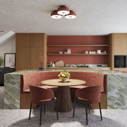 Plafonieră OMIQ 4xE27/15W/230V, diam. 30 cm, roșie