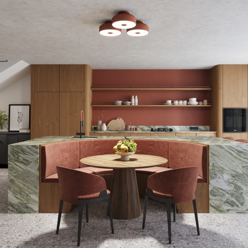 Plafonieră OMIQ 4xE27/15W/230V, diam. 30 cm, roșie