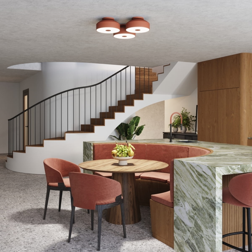 Plafonieră OMIQ 4xE27/15W/230V, diam. 30 cm, roșie