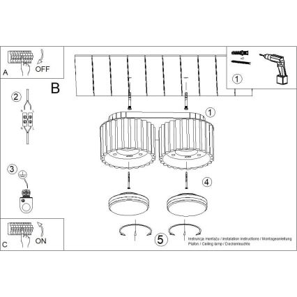 Spot AURA, 2x GX53, 10W, 230V, alb