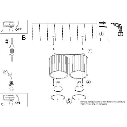 Spot AURA 2xGU10/10W/230V crem