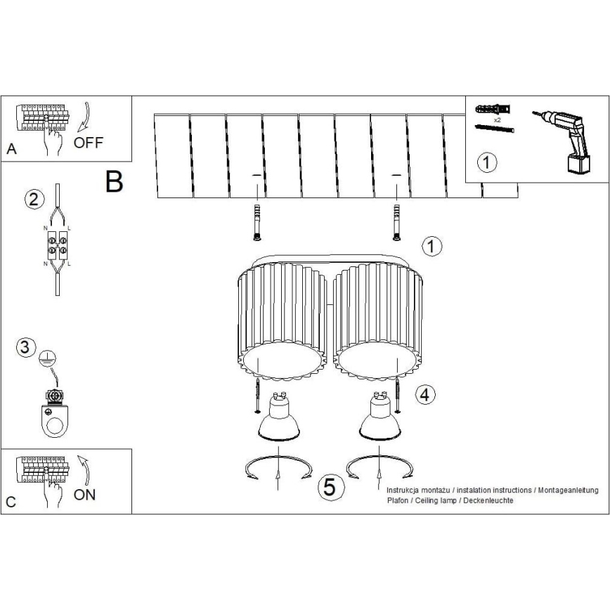 Spot AURA, 2x GU10, 10W, 230V, taupe