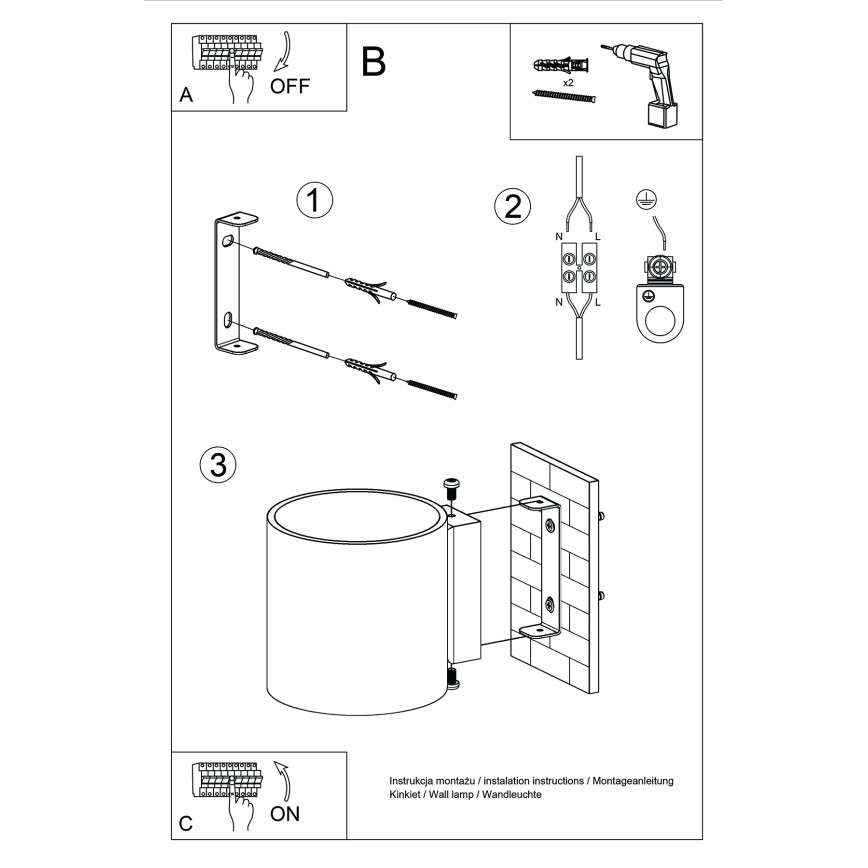 Spot de perete ORBIS 1xG9/8W/230V beton/verde