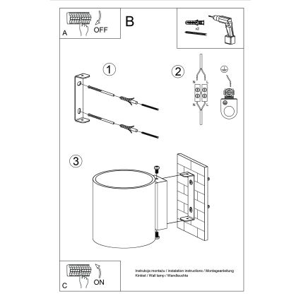 Aplica spot de perete ORBIS 1xG9/8W/230V beton/crem