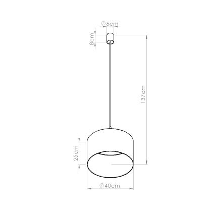 Lustră pe cablu NEVIA, 1xE27/15W/230V, Ø 40 cm, taupe