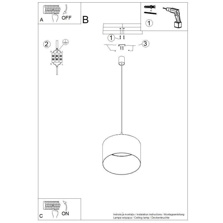 Lustră suspendată cu cablu NEVIA, 1xE27/15W/230V, Ø 40 cm, bej/decor marmură