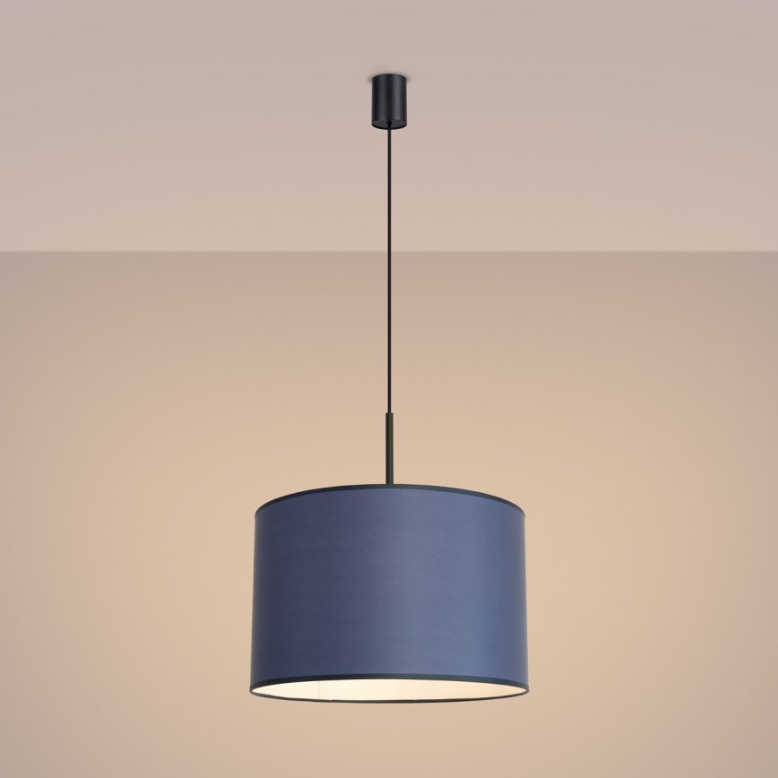 Lustră pe cablu NEVIA 1xE27/15W/230V, diametru 40 cm, albastră