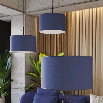 Lustră pe cablu NEVIA 1xE27/15W/230V, diametru 40 cm, albastră