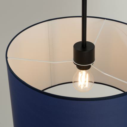 Lustră pe cablu NEVIA 1xE27/15W/230V, diametru 40 cm, albastră
