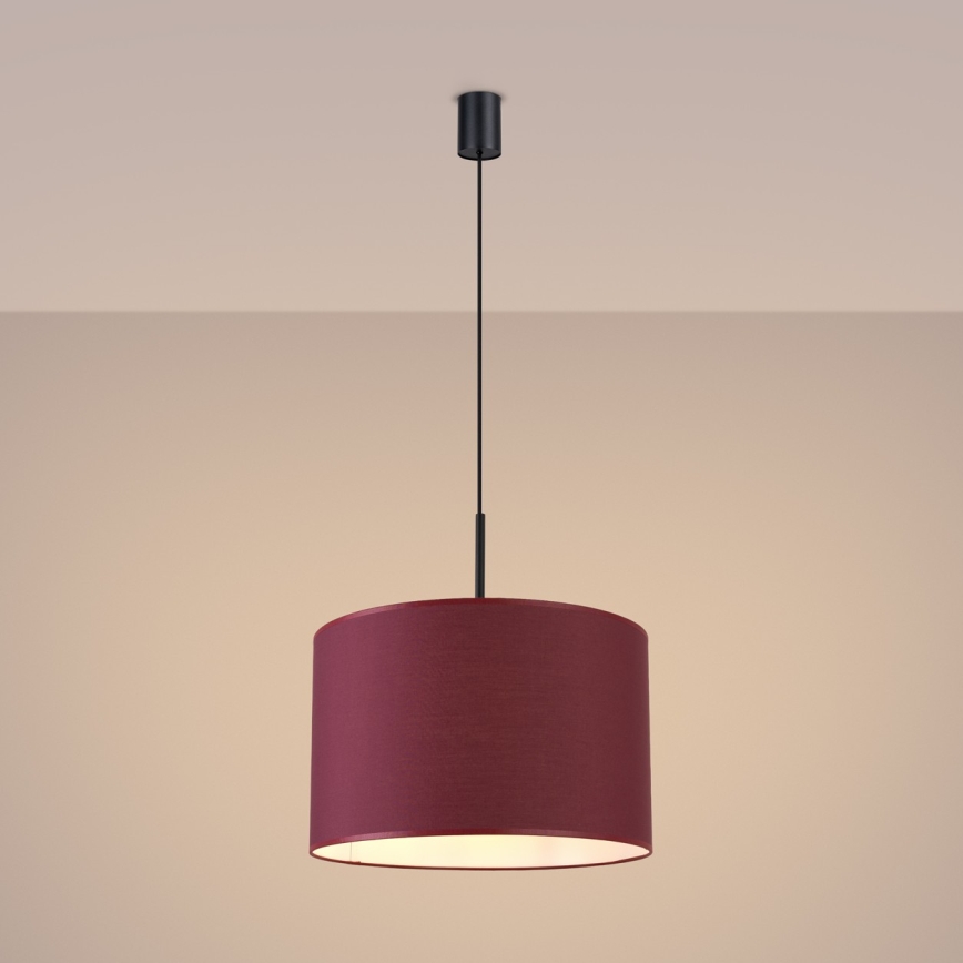 Pendul cu cablu NEVIA, 1x E27, 15 W, 230 V, Ø 40 cm, roșu