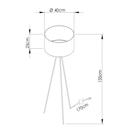 Lampă de podea NEVIA 1xE27/15W/230V albastră