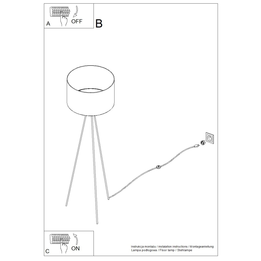 Lampă de podea NEVIA 1xE27/15W/230V albastră