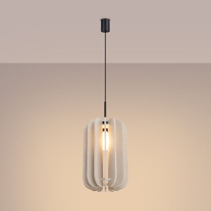 Lustră suspendată pe cablu MULA 1xE27/15W/230V Ø 27 cm crem