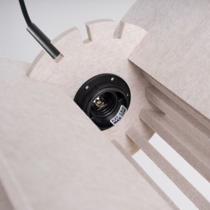 Lustră suspendată pe cablu MULA 1xE27/15W/230V Ø 27 cm crem