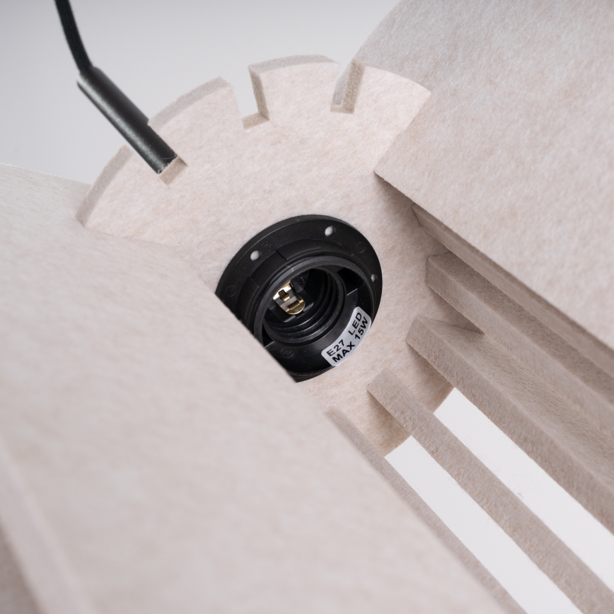 Lustră suspendată pe cablu MULA 1xE27/15W/230V Ø 27 cm crem