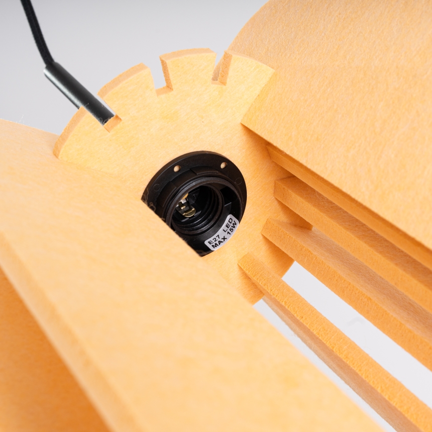 Lampă suspendată pe cablu MULA, 1xE27/15W/230V, Ø 27 cm, galbenă