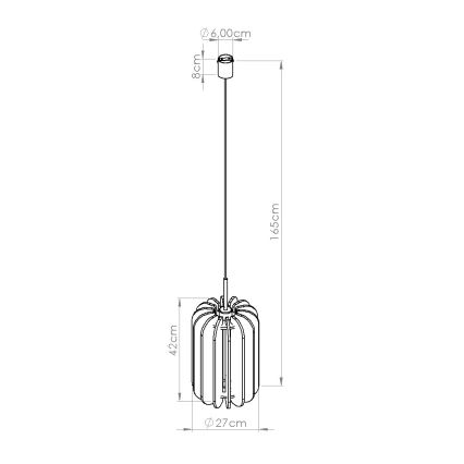 Lampă suspendată pe cablu MULA, 1xE27/15W/230V, Ø 27 cm, galbenă