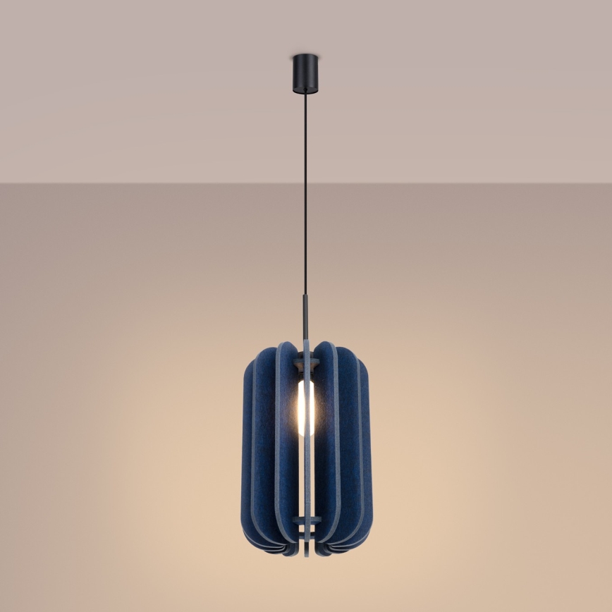 Lustră suspendată pe cablu MULA, 1xE27/15W/230V, diametru 27 cm, albastră