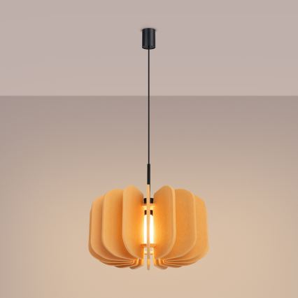 Lustră suspendată pe cablu MULA, 1 x E27, 15 W, 230 V, diam. 45 cm, galbenă