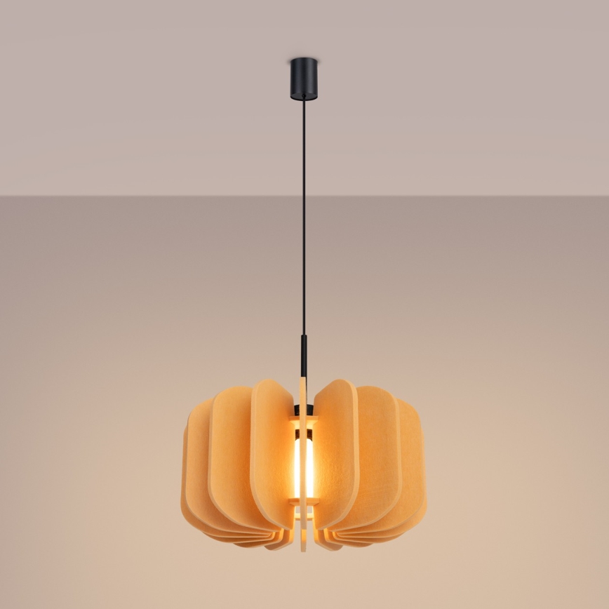 Lustră suspendată pe cablu MULA, 1 x E27, 15 W, 230 V, diam. 45 cm, galbenă