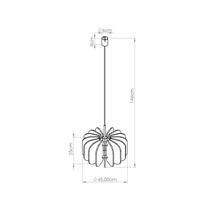 Lustră suspendată pe cablu MULA, 1 x E27, 15 W, 230 V, diam. 45 cm, galbenă