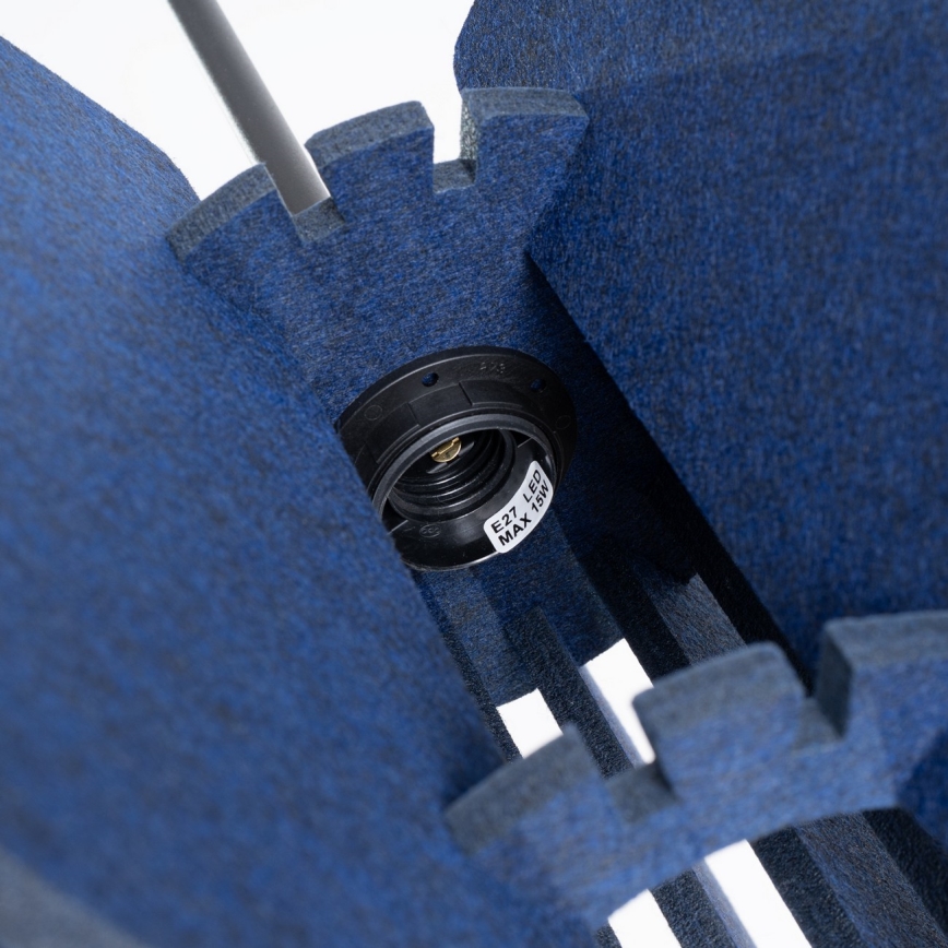 Pendul pe cablu MULA 1xE27/15W/230V Ø 45 cm albastru