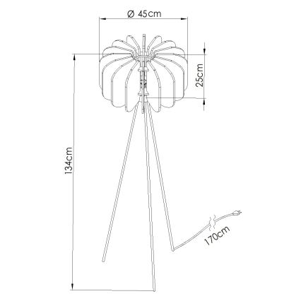 Lampă de podea MULA, 1x E27, 15W, 230V, galbenă