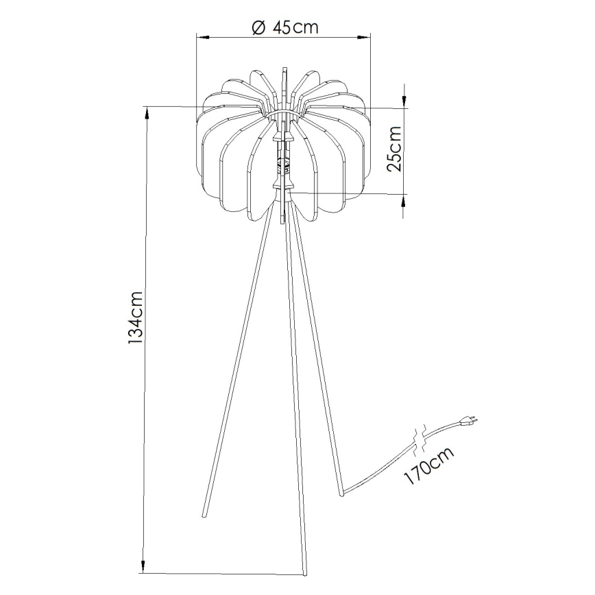 Lampă de podea MULA, 1x E27, 15W, 230V, galbenă