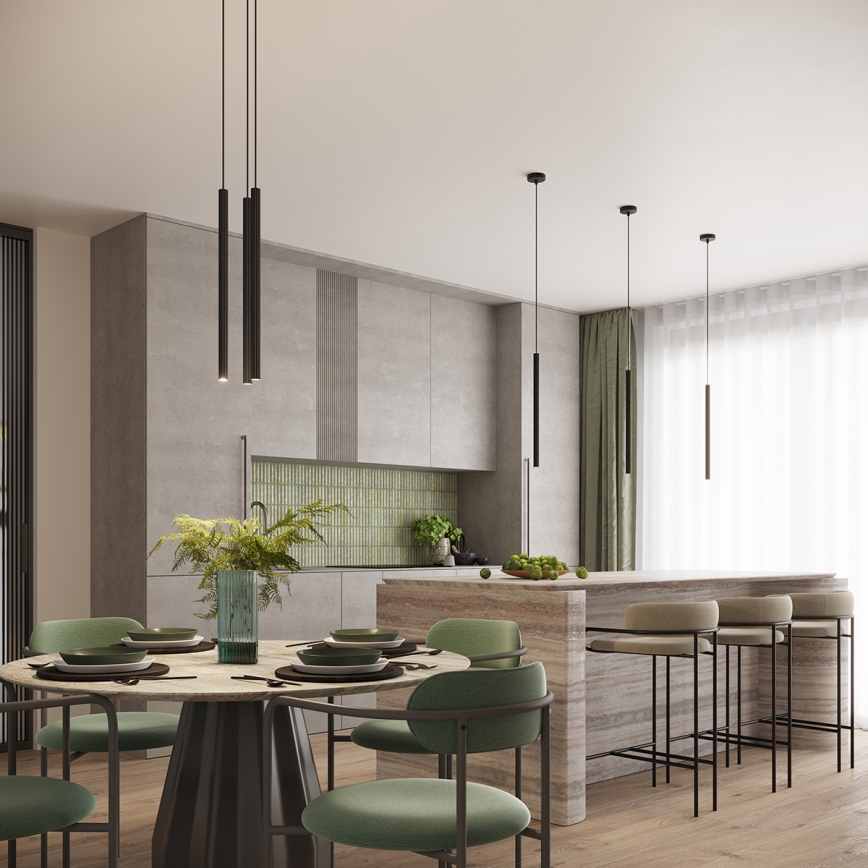 Lustră suspendată pe cablu ARCHE 2xG9/8W/230V, negru