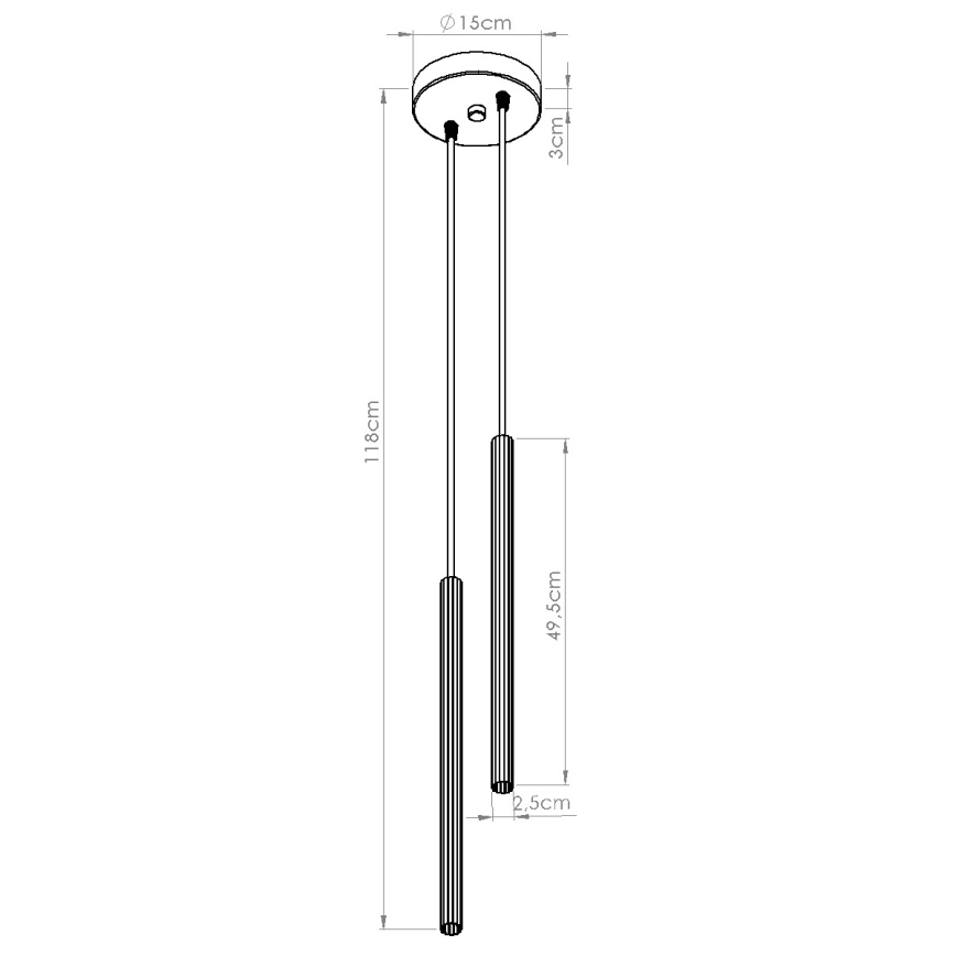 Lustră suspendată pe cablu ARCHE 2xG9/8W/230V, negru