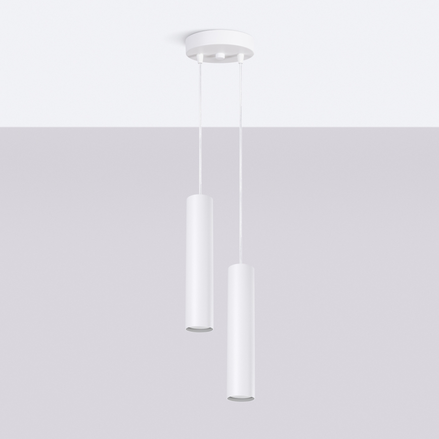 Lustră suspendată cu cablu LAGOS 2xGU10/10W/230V albă