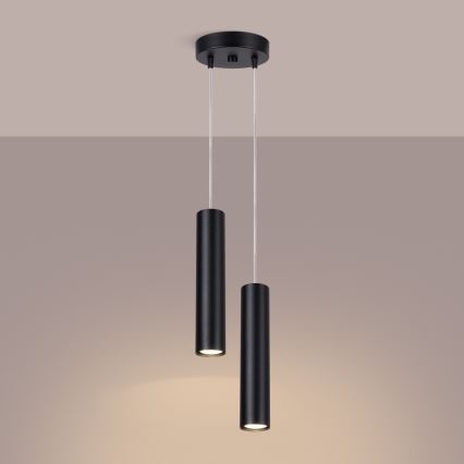 Lampă suspendată pe cablu LAGOS, 2 x GU10, 10 W, 230 V, negru