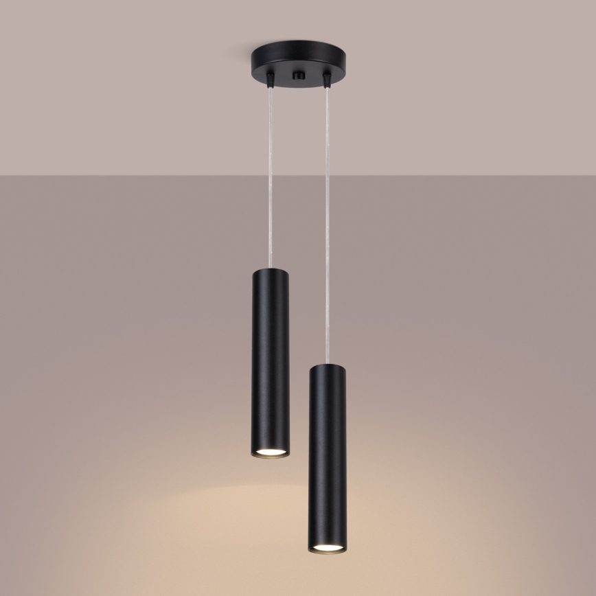 Lampă suspendată pe cablu LAGOS, 2 x GU10, 10 W, 230 V, negru