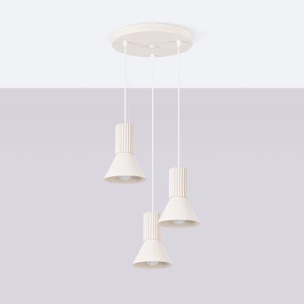 Lustră pe cablu ESTRIA 3xE14/10W/230V Ø 30 cm crem