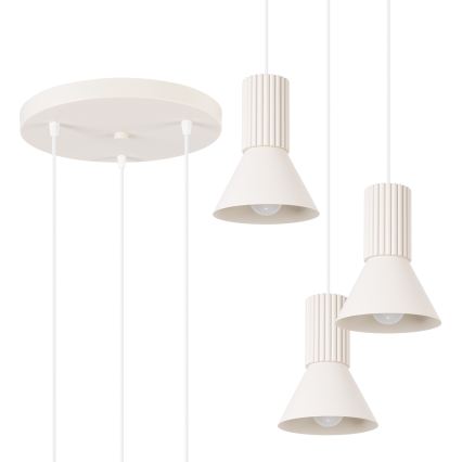 Lustră pe cablu ESTRIA 3xE14/10W/230V Ø 30 cm crem