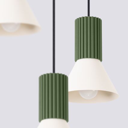 Lustră pe cablu ESTRIA 3xE14/10W/230V, diam. 30 cm, verde