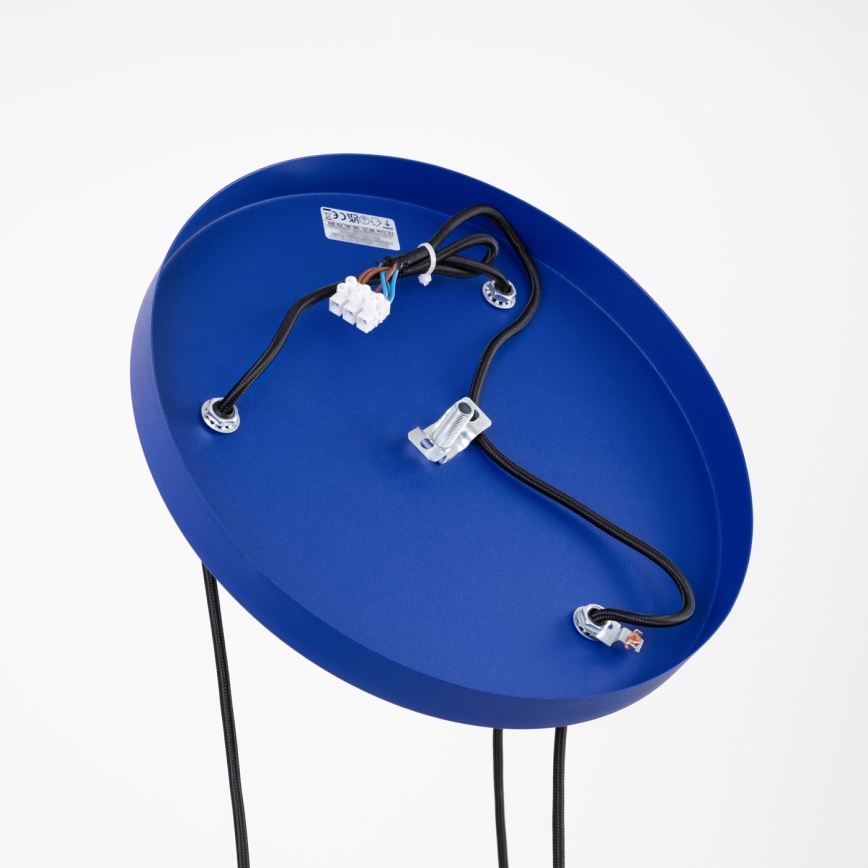 Lustră suspendată pe cablu ESTRIA, 3xE14/10W/230V, Ø 30 cm, albastru