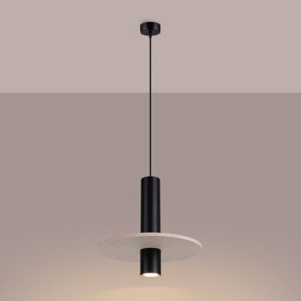 Lampă suspendată pe cablu PELTA 1xGU10/10W/230V negru/crem