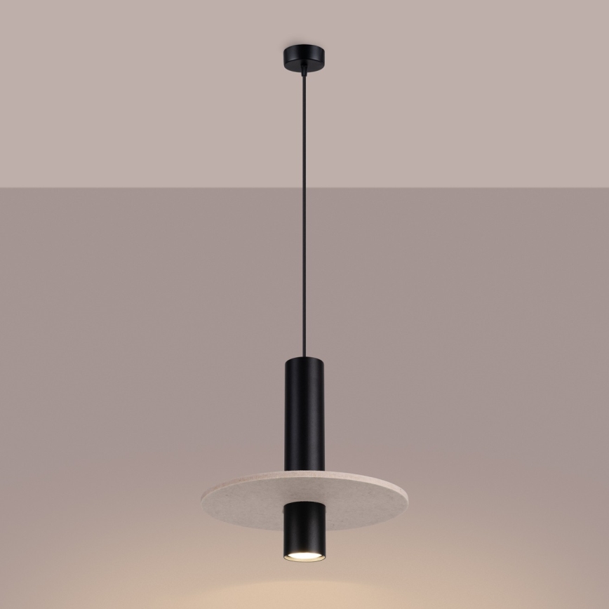Lampă suspendată pe cablu PELTA 1xGU10/10W/230V negru/crem
