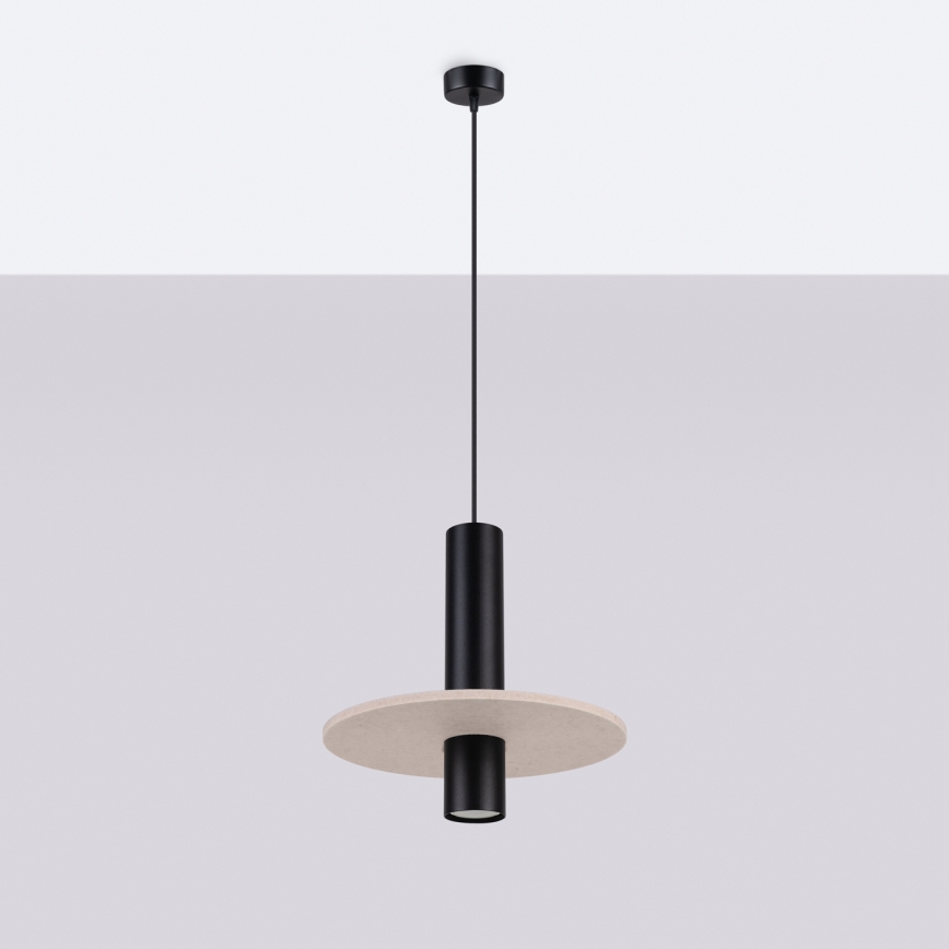 Lampă suspendată pe cablu PELTA 1xGU10/10W/230V negru/crem